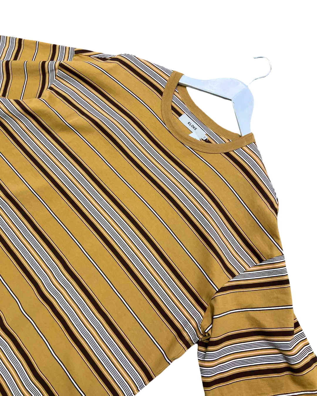 Size XS | Kloke Brown Striped T-Shirt Midi Dress