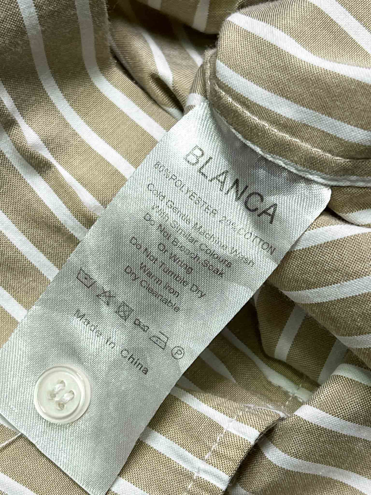 Size M/L | Blanca Beige Poplin Striped Shirt