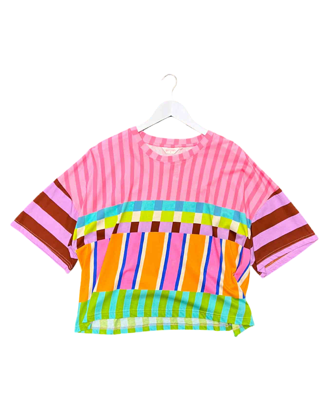 Size 18 (4XL) | Gorman Organic Cotton Holiday Stripe Relaxed T-Shirt
