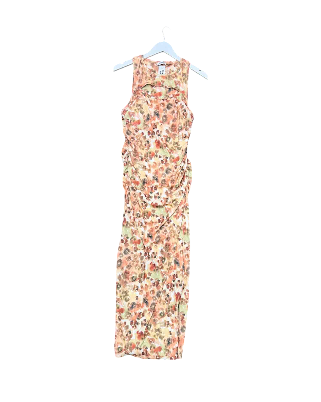 Size L | Nanushka Rilo Printed Side-Ruched Midi Bodycon Dress