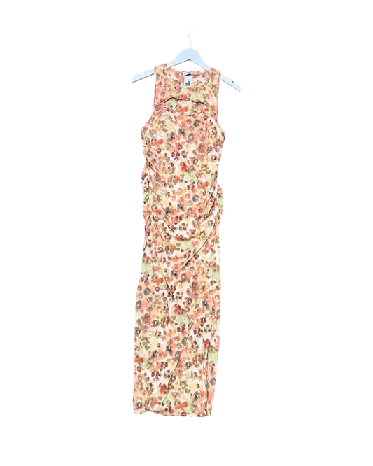 Size L | Nanushka Rilo Printed Side-Ruched Midi Bodycon Dress