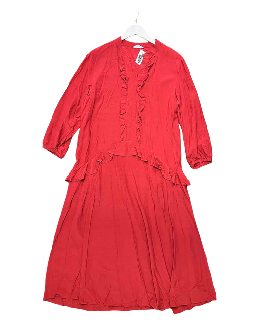 Size 16 (XXL) | Toast Red Ruffle Maxi Dress