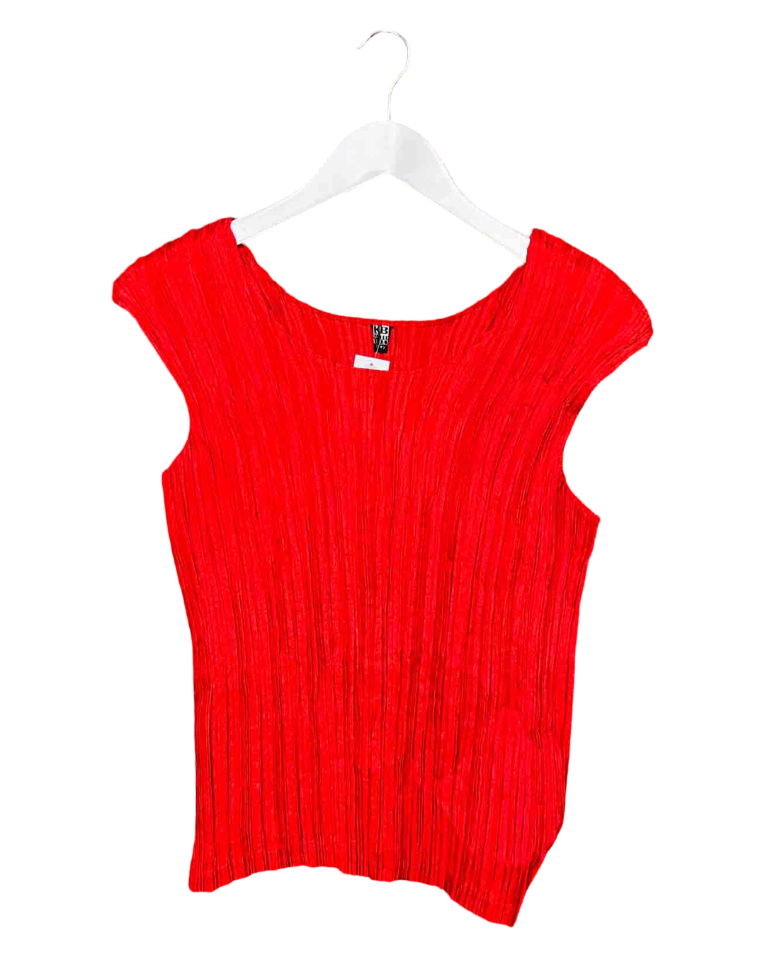 Size M | Kathleen Berney Red Pleated Tank Top
