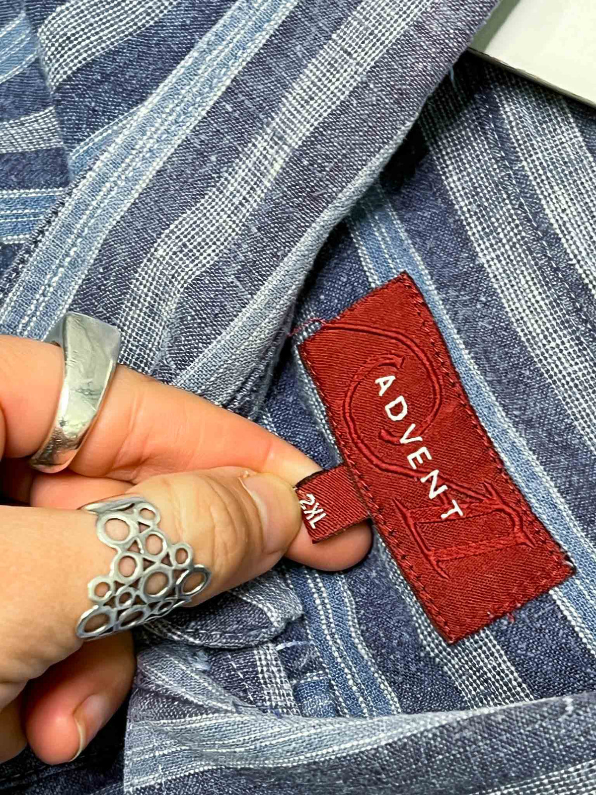 Size 2XL | Advent Striped Blue Shirt