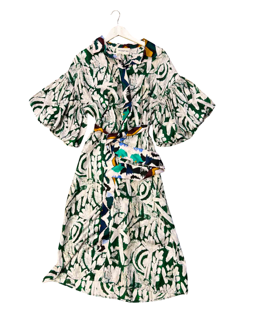Size 36 (S) | Munthe Puff Sleeve Silk Printed Dress