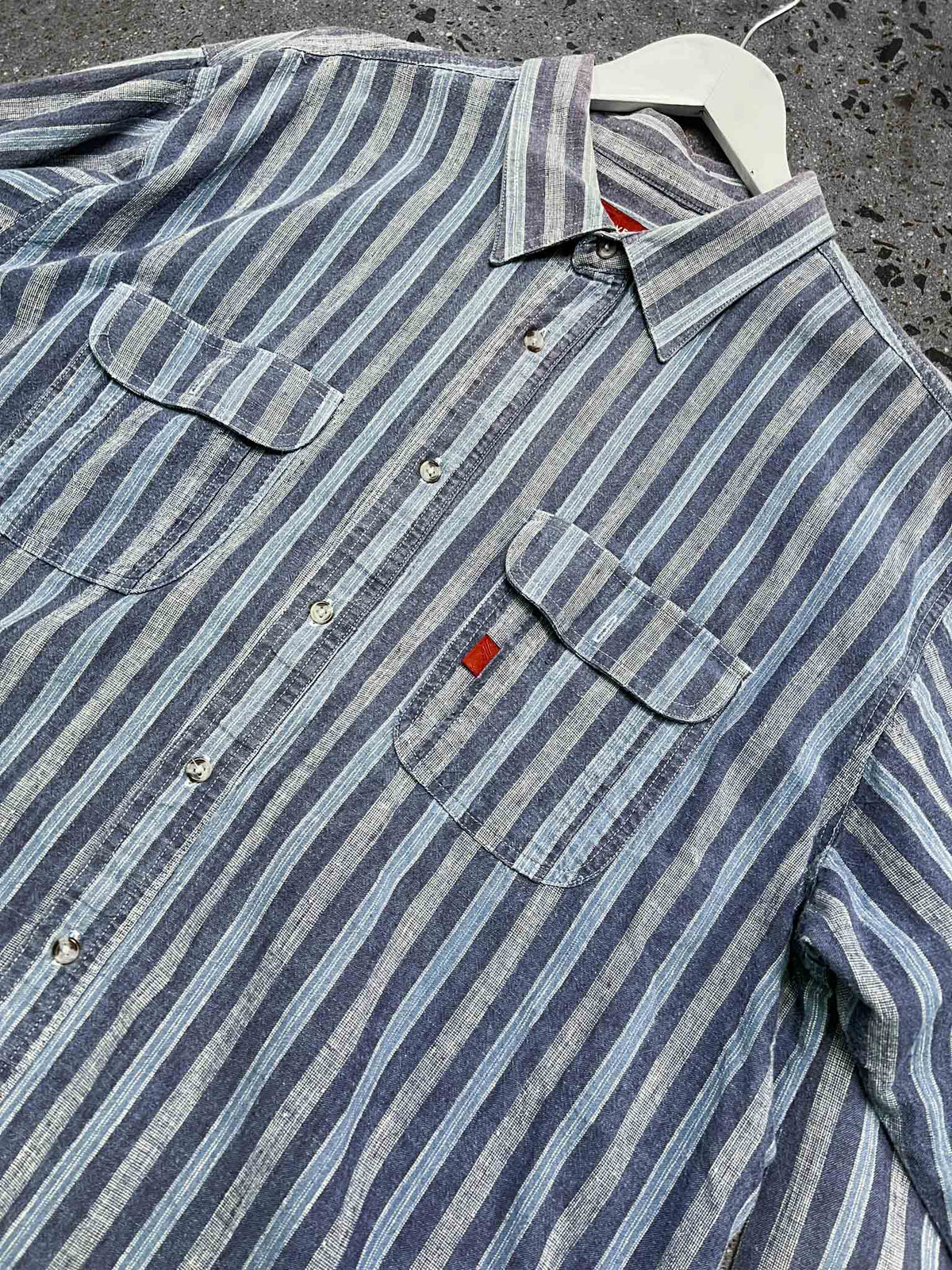 Size 2XL | Advent Striped Blue Shirt