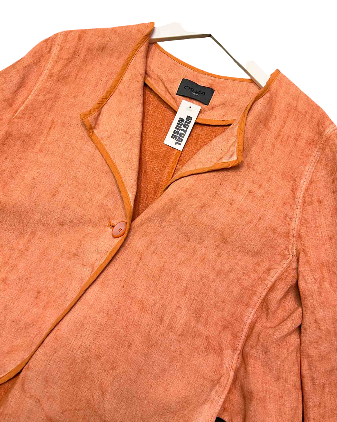 Size 14 | Oska Salmon Linen Blazer Jacket