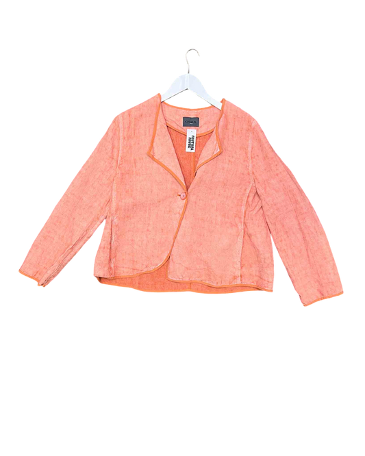 Size 14 | Oska Salmon Linen Blazer Jacket