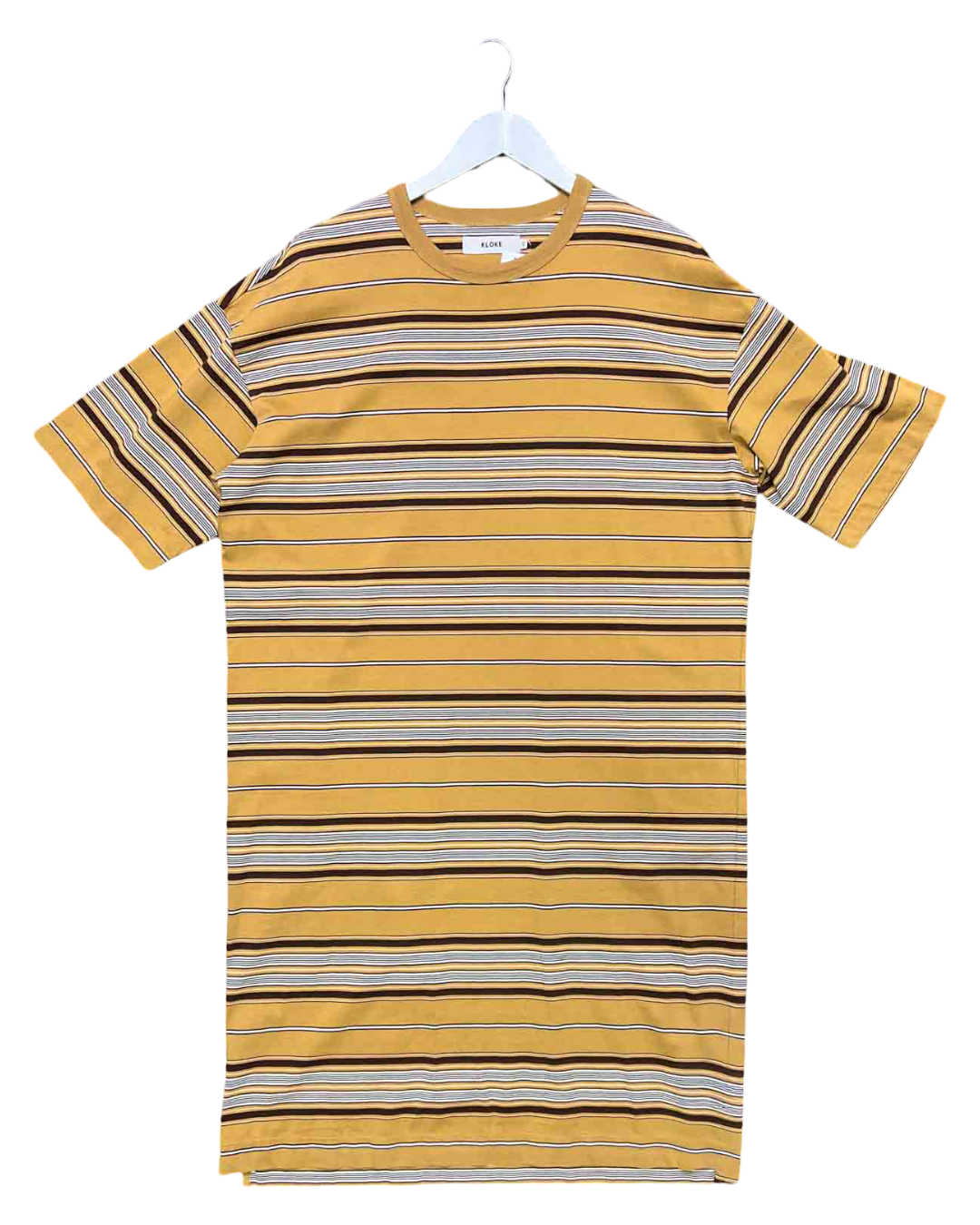 Size XS | Kloke Brown Striped T-Shirt Midi Dress