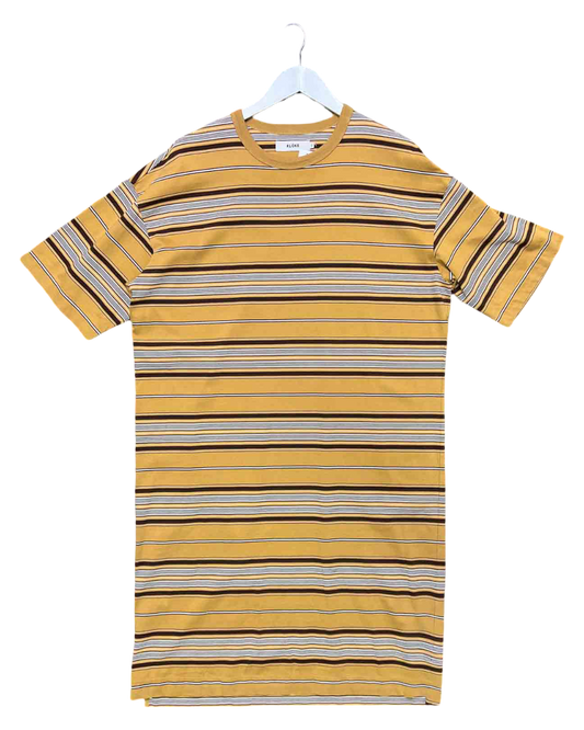 Size XS | Kloke Brown Striped T-Shirt Midi Dress