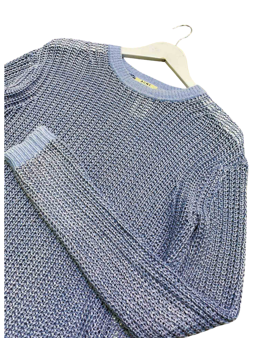 Size XS | Acne Studios Blue Crochet Linen Jumper