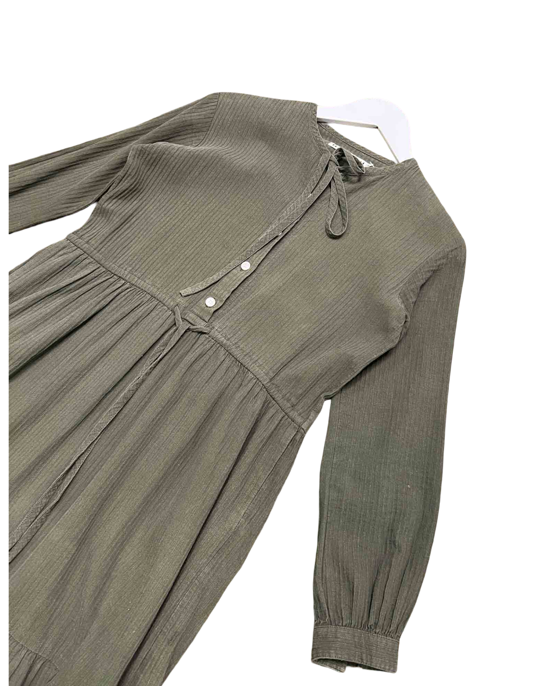 Size 6 | Handsom Olive Tiered Midi Dress
