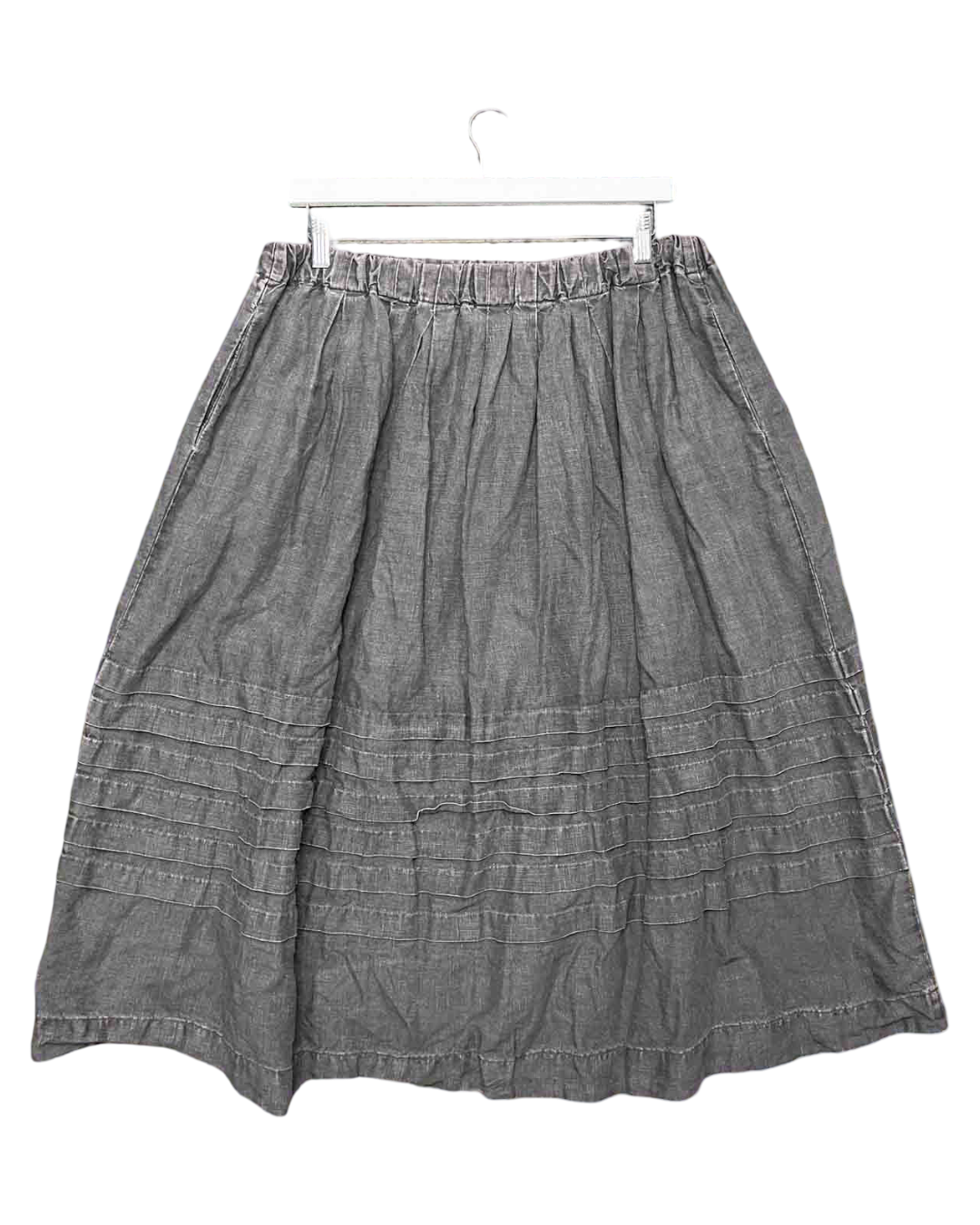 Sizer L | Manteau Noir Grey Linen Midi Skirt