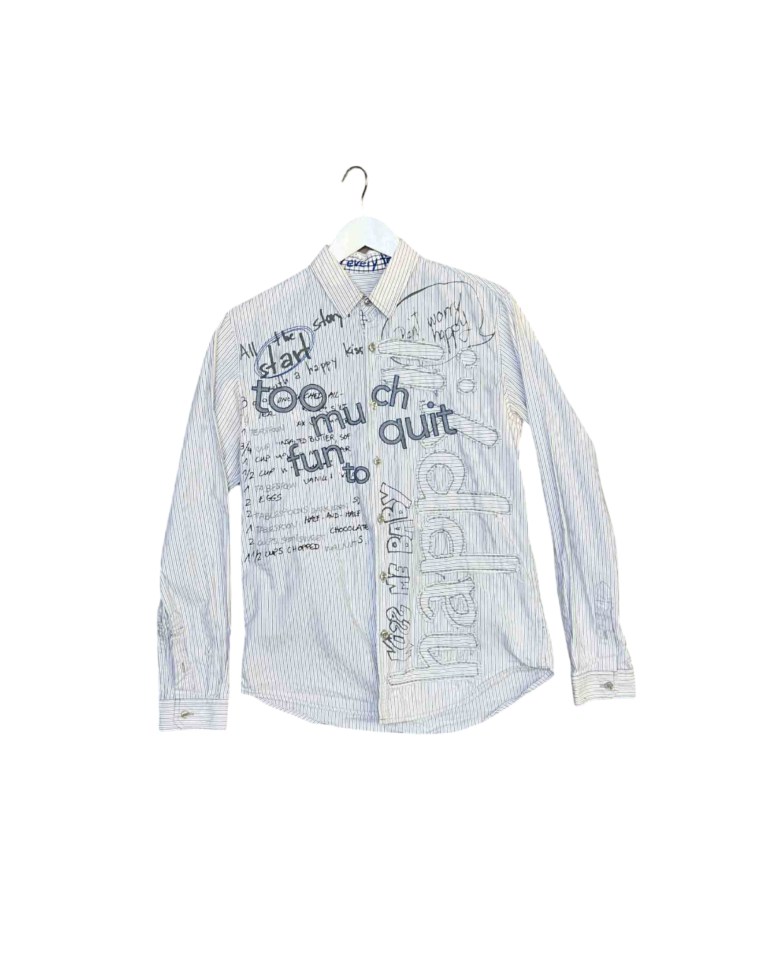 Size M | Desigual Striped Blue Button-Up Shirt