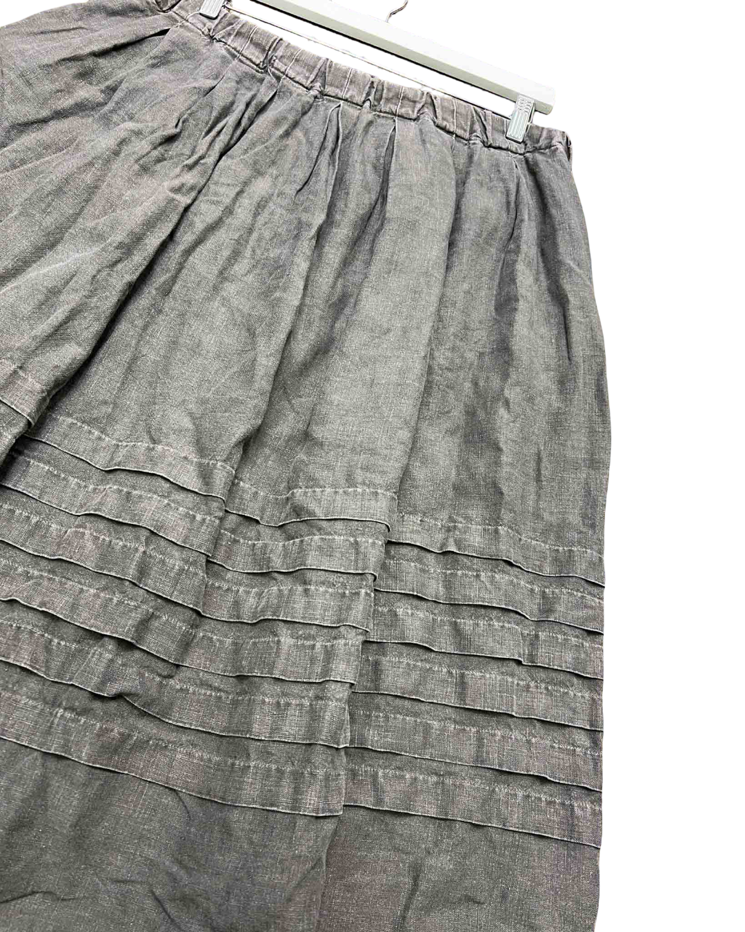Sizer L | Manteau Noir Grey Linen Midi Skirt