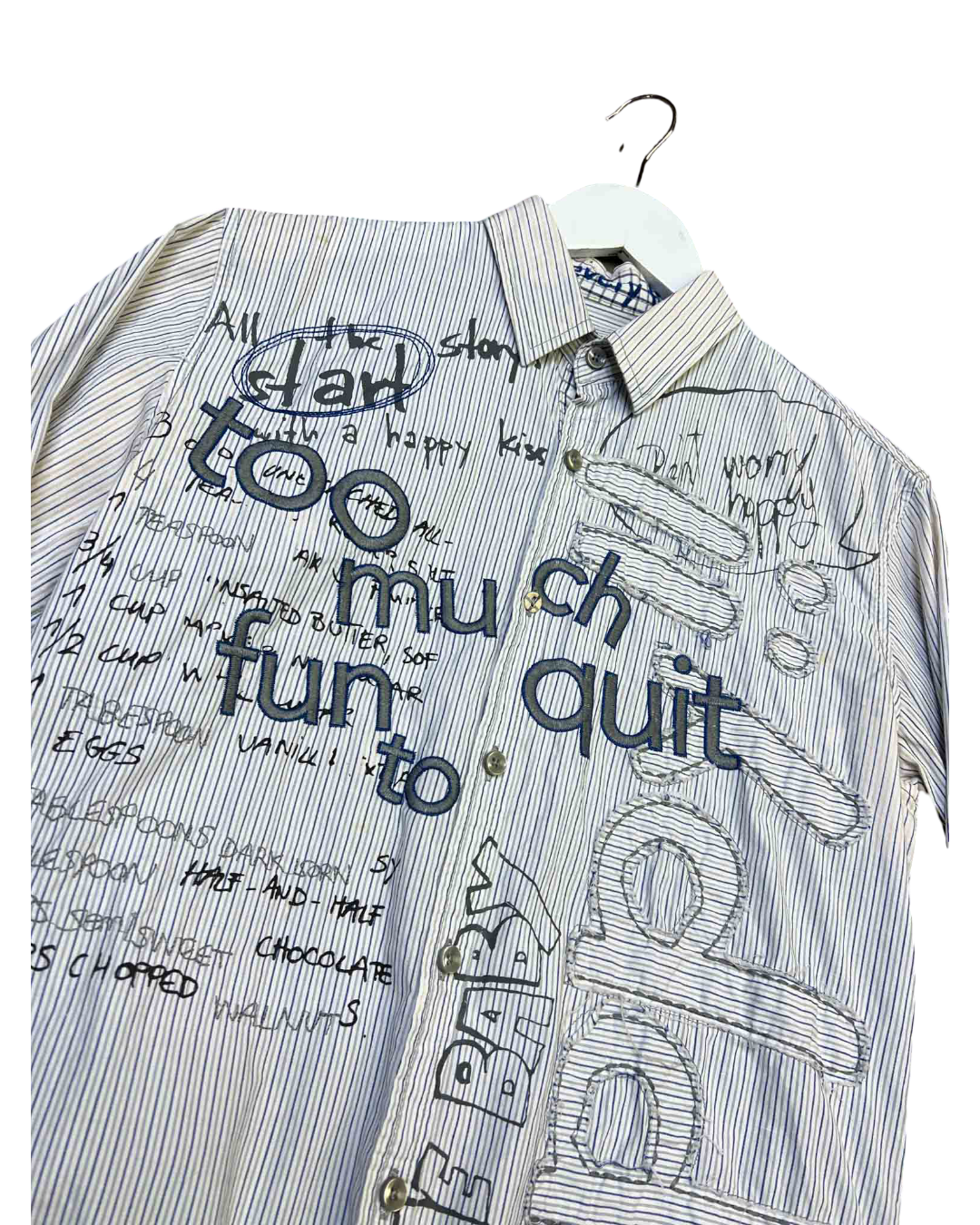 Size M | Desigual Striped Blue Button-Up Shirt
