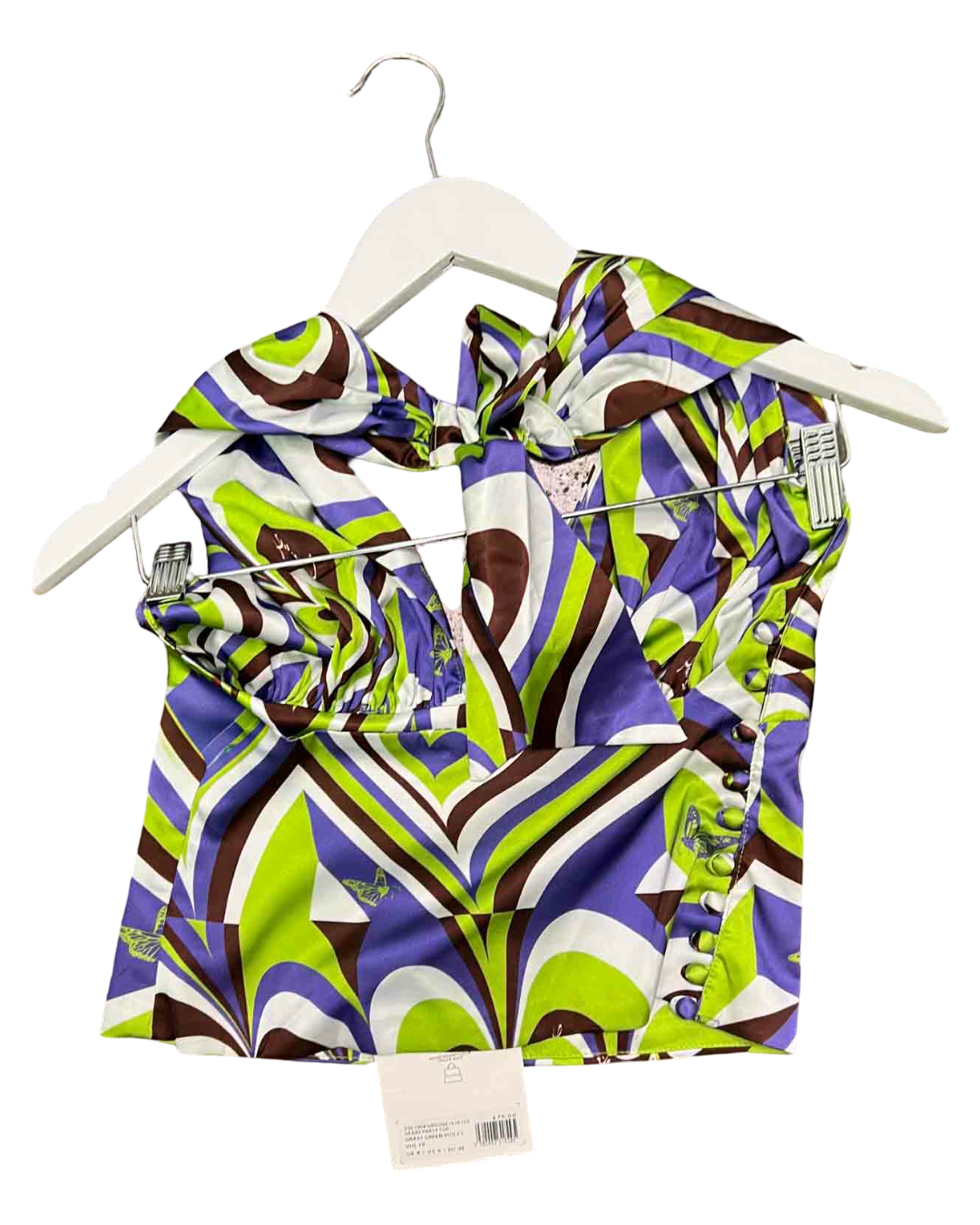 Size 8 | House of Sunny Purple and Green Groove Is In The Heart Party Top With Tags