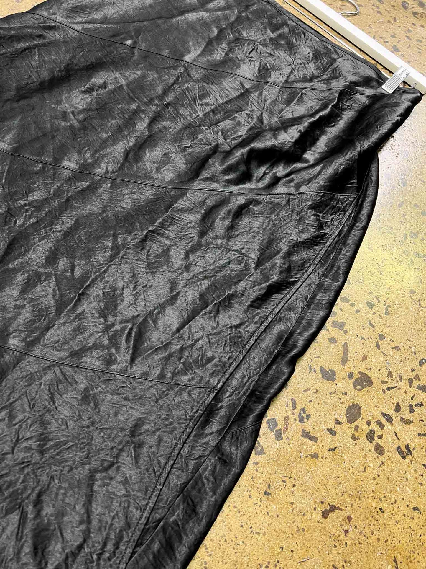 Size XXL (16) | Lee Matthews Black Satin Wrap Skirt