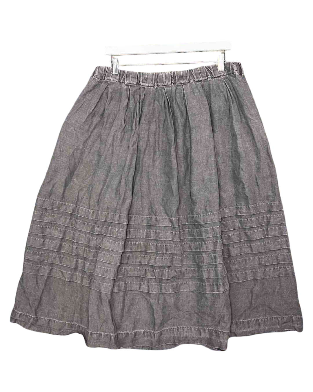 Sizer L | Manteau Noir Grey Linen Midi Skirt