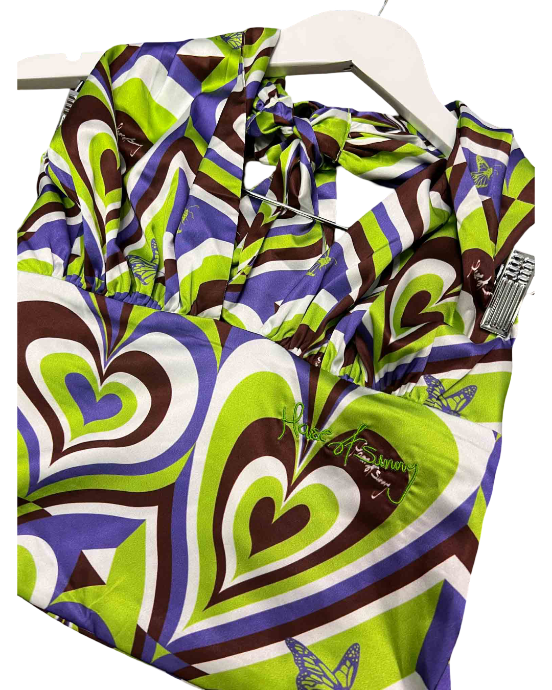 Size 8 | House of Sunny Purple and Green Groove Is In The Heart Party Top With Tags
