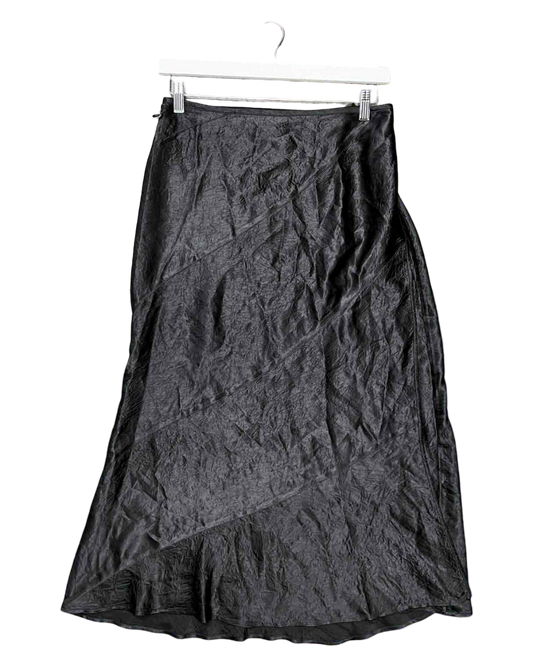 Size XXL (16) | Lee Matthews Black Satin Wrap Skirt