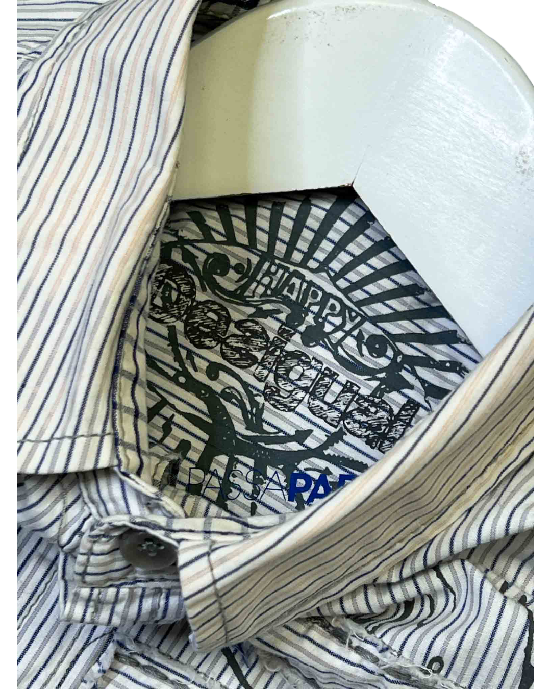 Size M | Desigual Striped Blue Button-Up Shirt