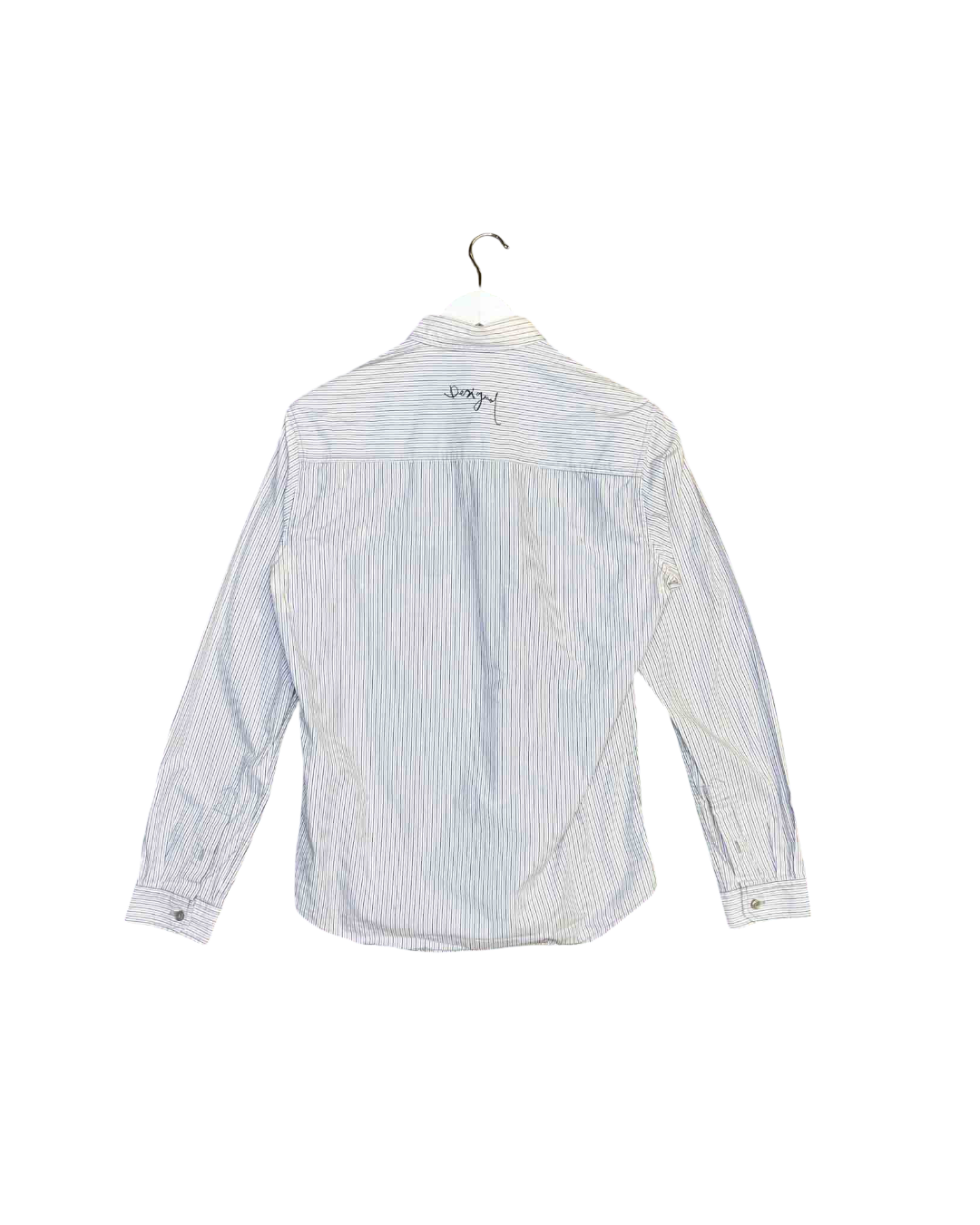 Size M | Desigual Striped Blue Button-Up Shirt