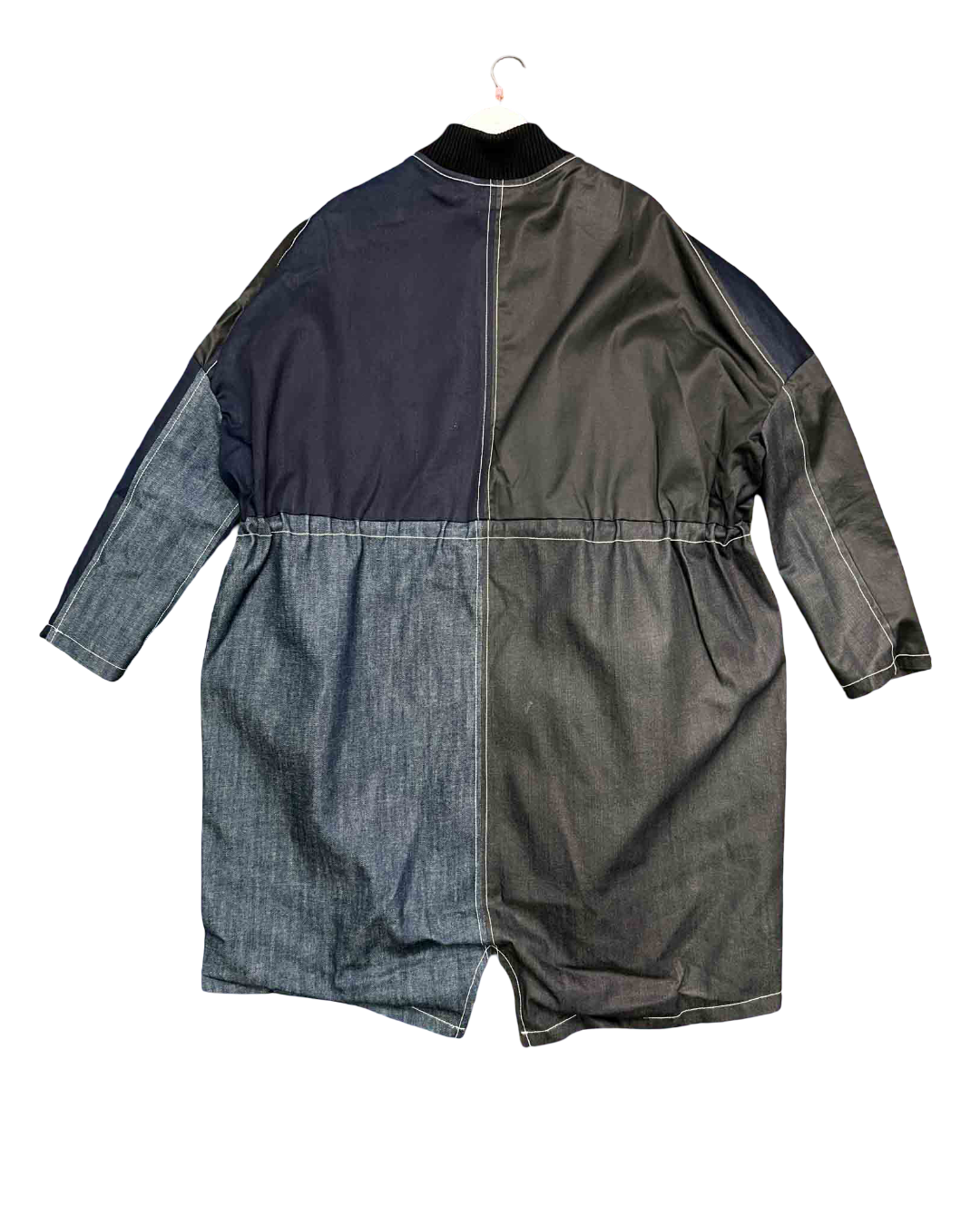 Size M/L | Fool Oversized Multi Fabric Panelled Longline Bomber Jacket