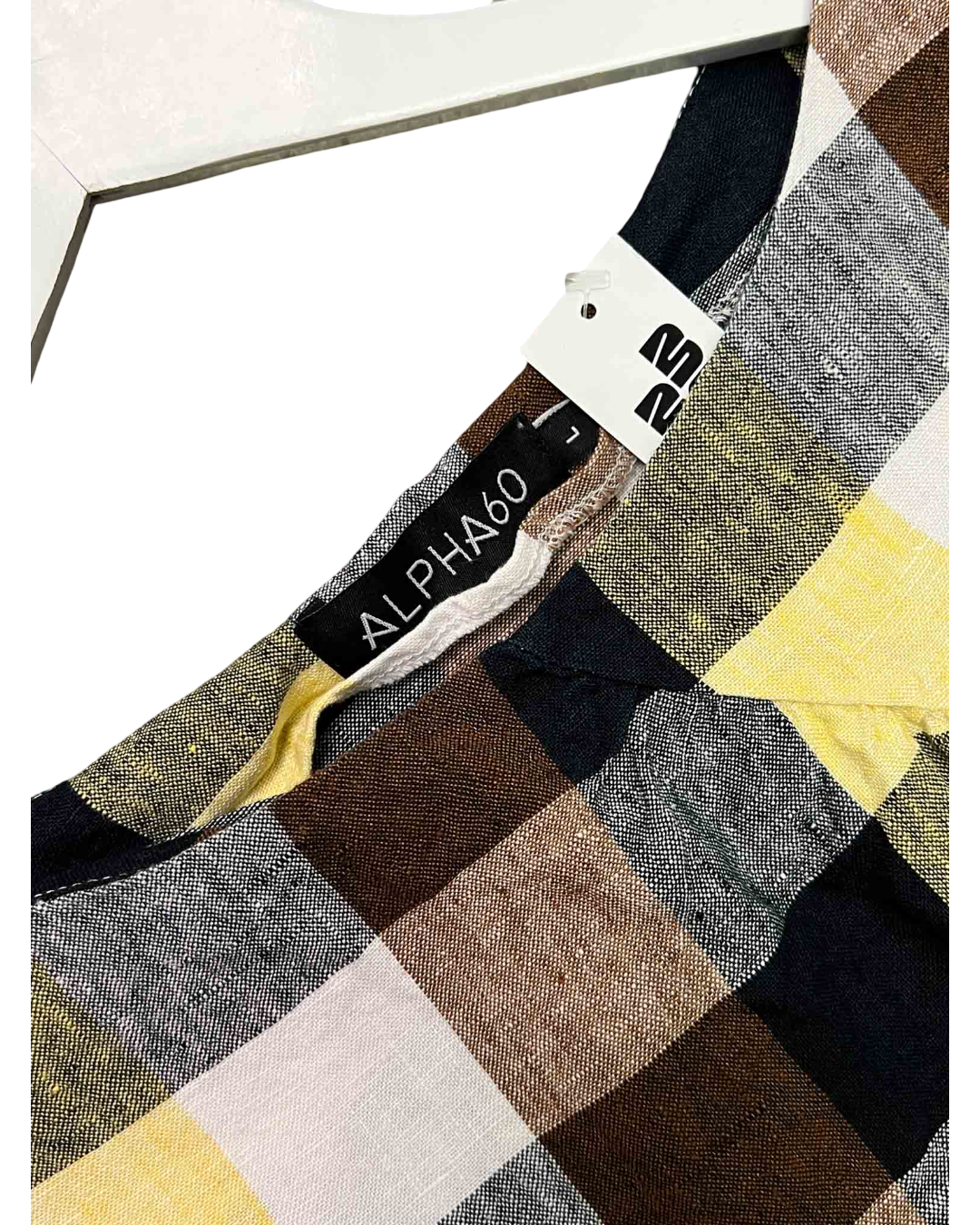 Size L | Alpha60 Linen Check Dress