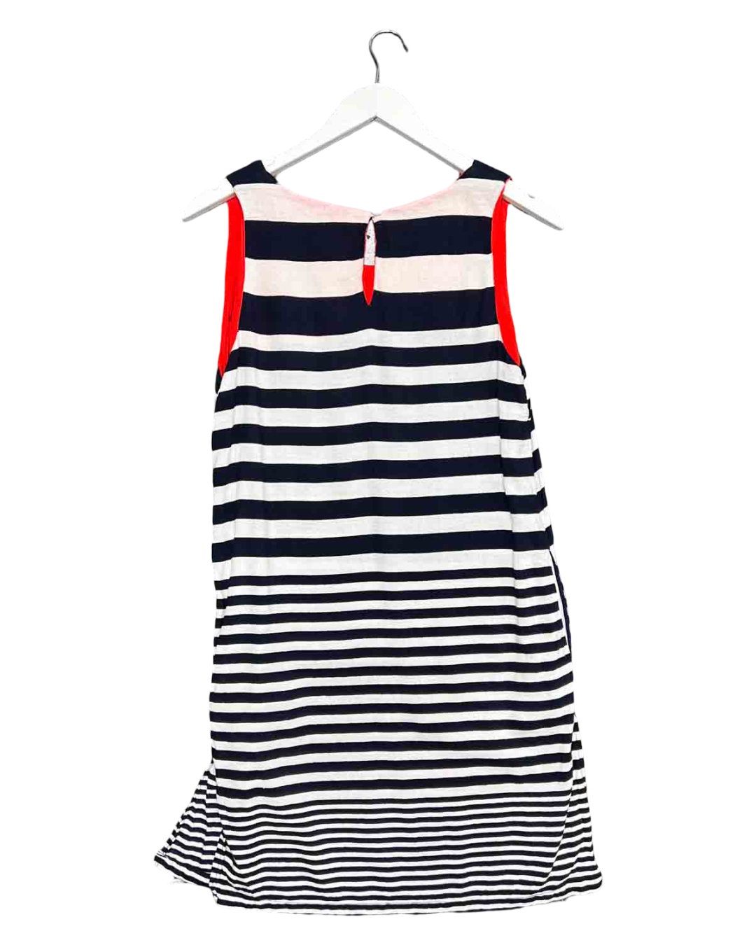 Size L | Marila Navy/White Cotton Striped Mini Dress
