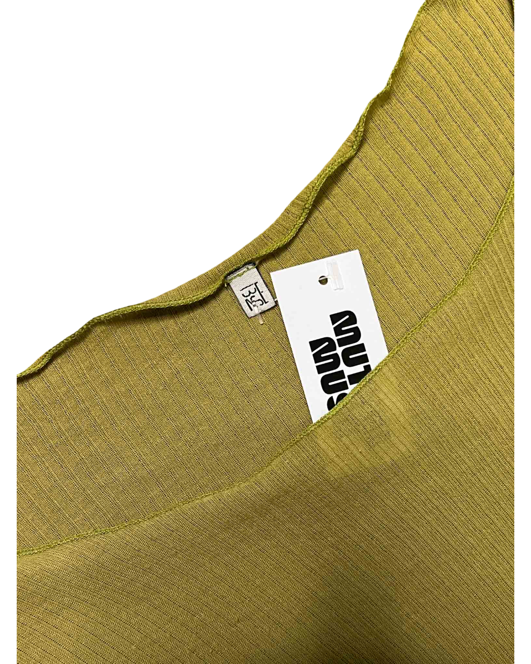 Size M | Baserange Green Ribbed Lettuce Hem Top
