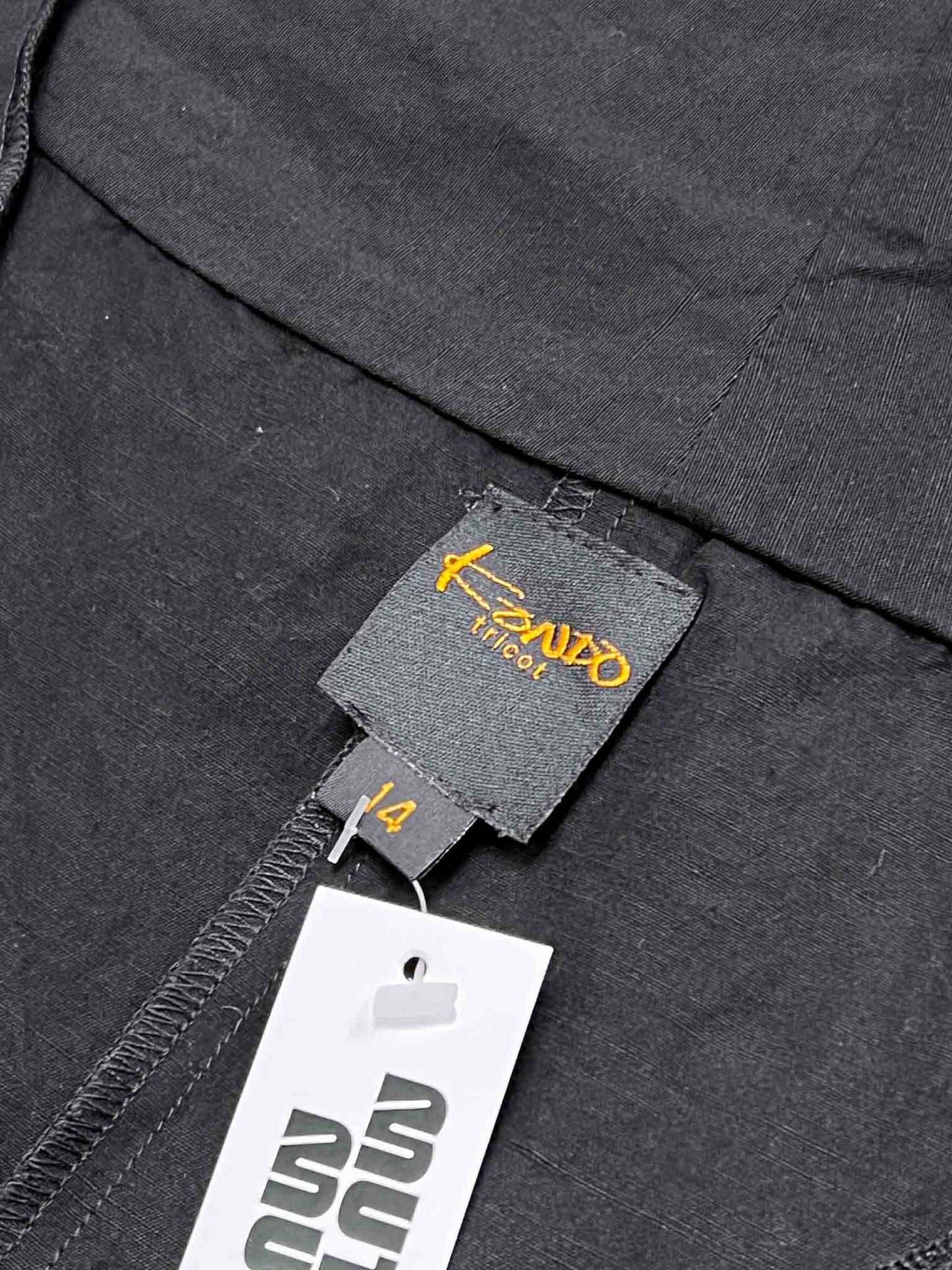Size 14 (XL) | Kondo Tricot Black Linen Asymmetric Vest
