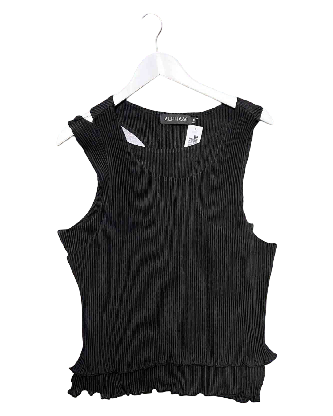 Size XL | Alpha60 Black Pleated Layered Top