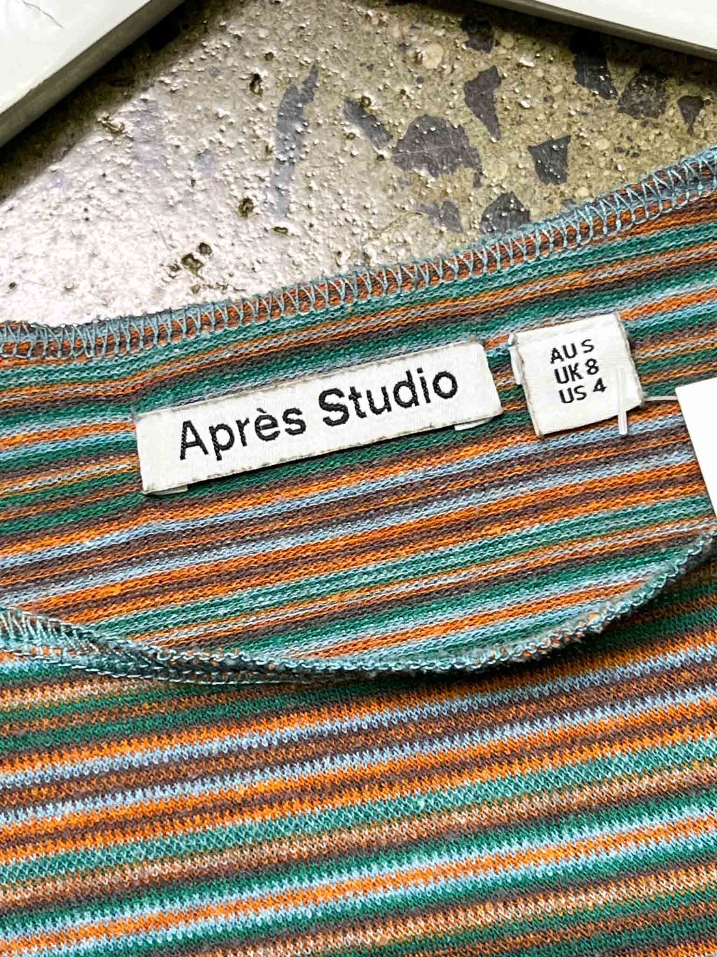 Size 8 | Apres Studio Striped Knit Long-Sleeve Top