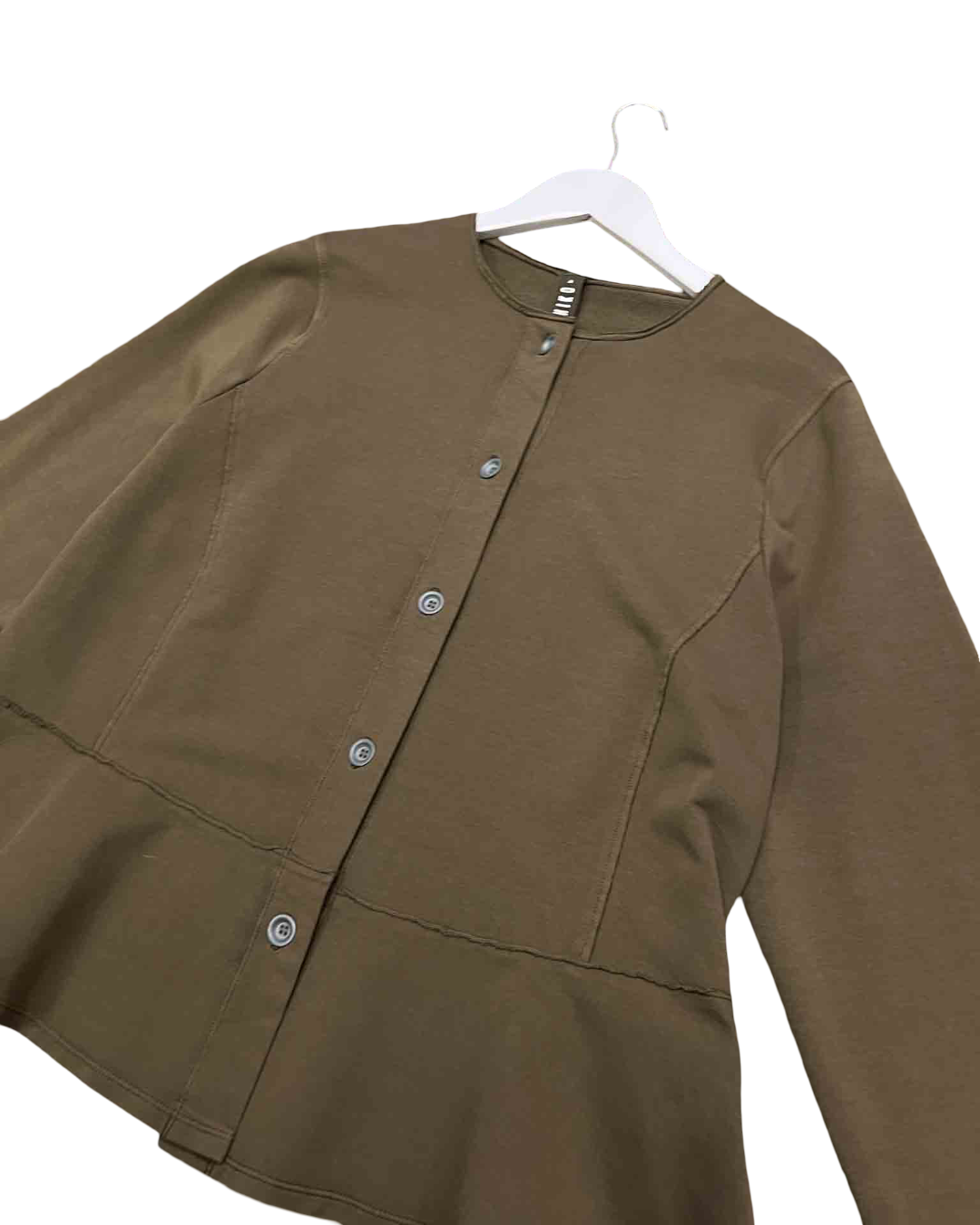 Size 14 | Ischiko Olive Peplum Button-up Top