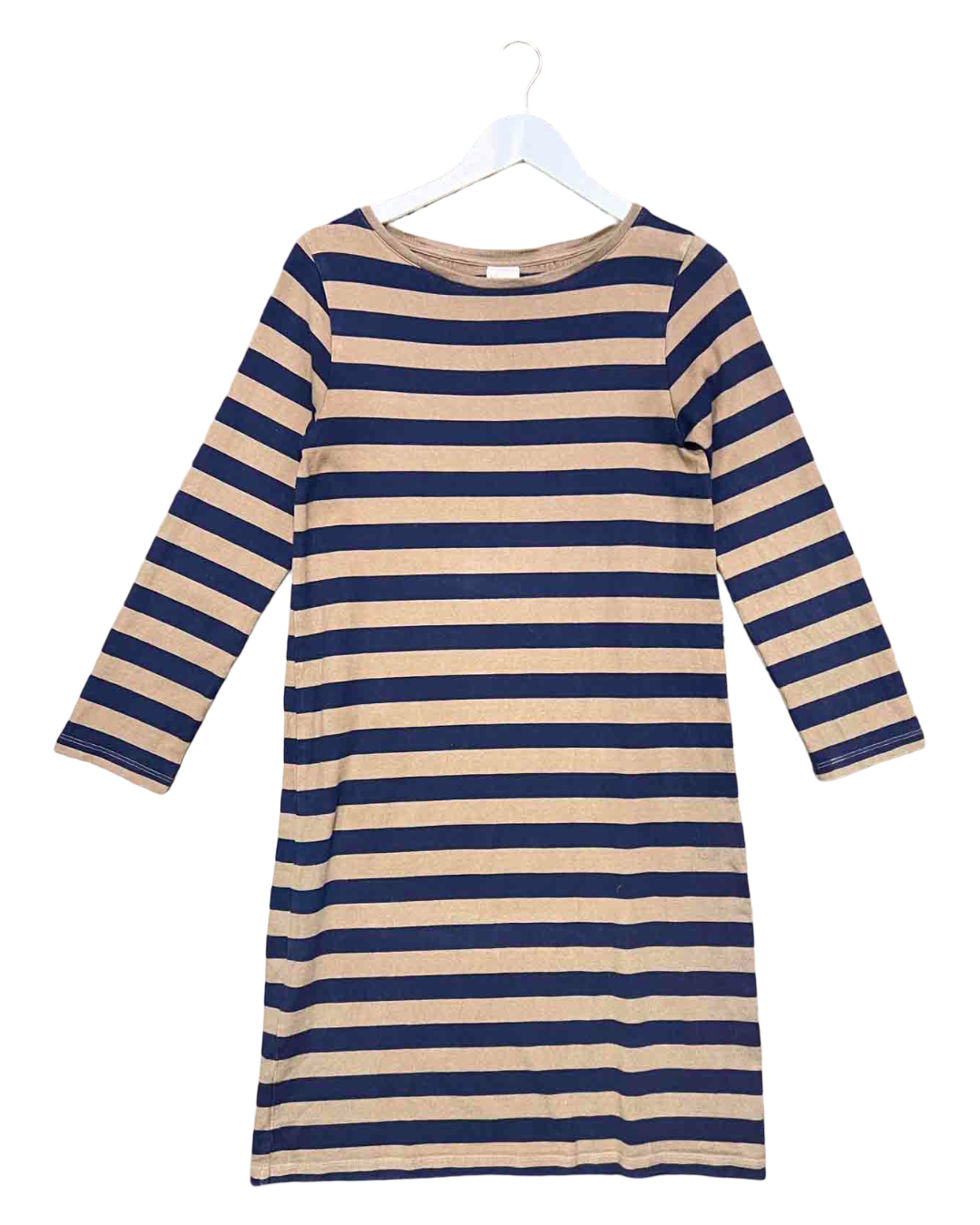 Size XS |  Kowtow Navy and Taupe Stripe Brenton T-shirt Dress
