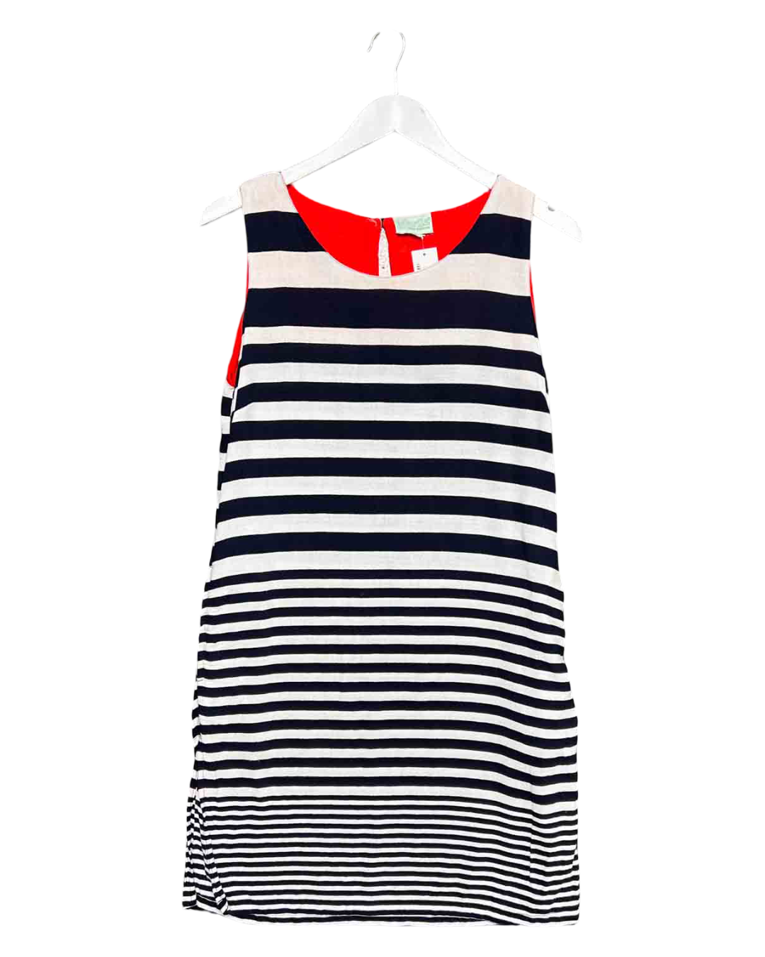 Size L | Marila Navy/White Cotton Striped Mini Dress