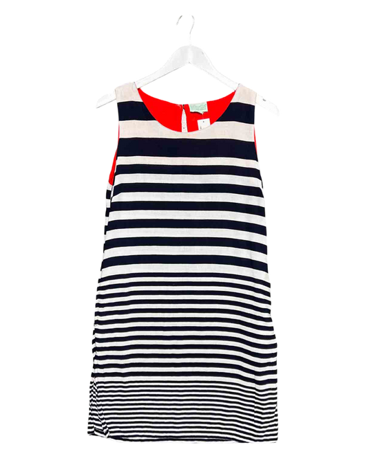 Size L | Marila Navy/White Cotton Striped Mini Dress