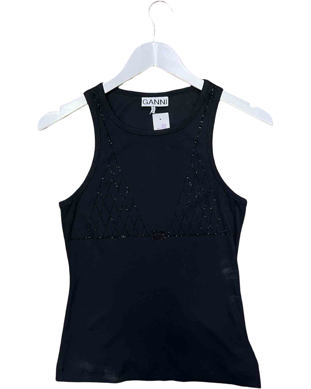 Size M | Ganni Bikini Diamanté Tank Top