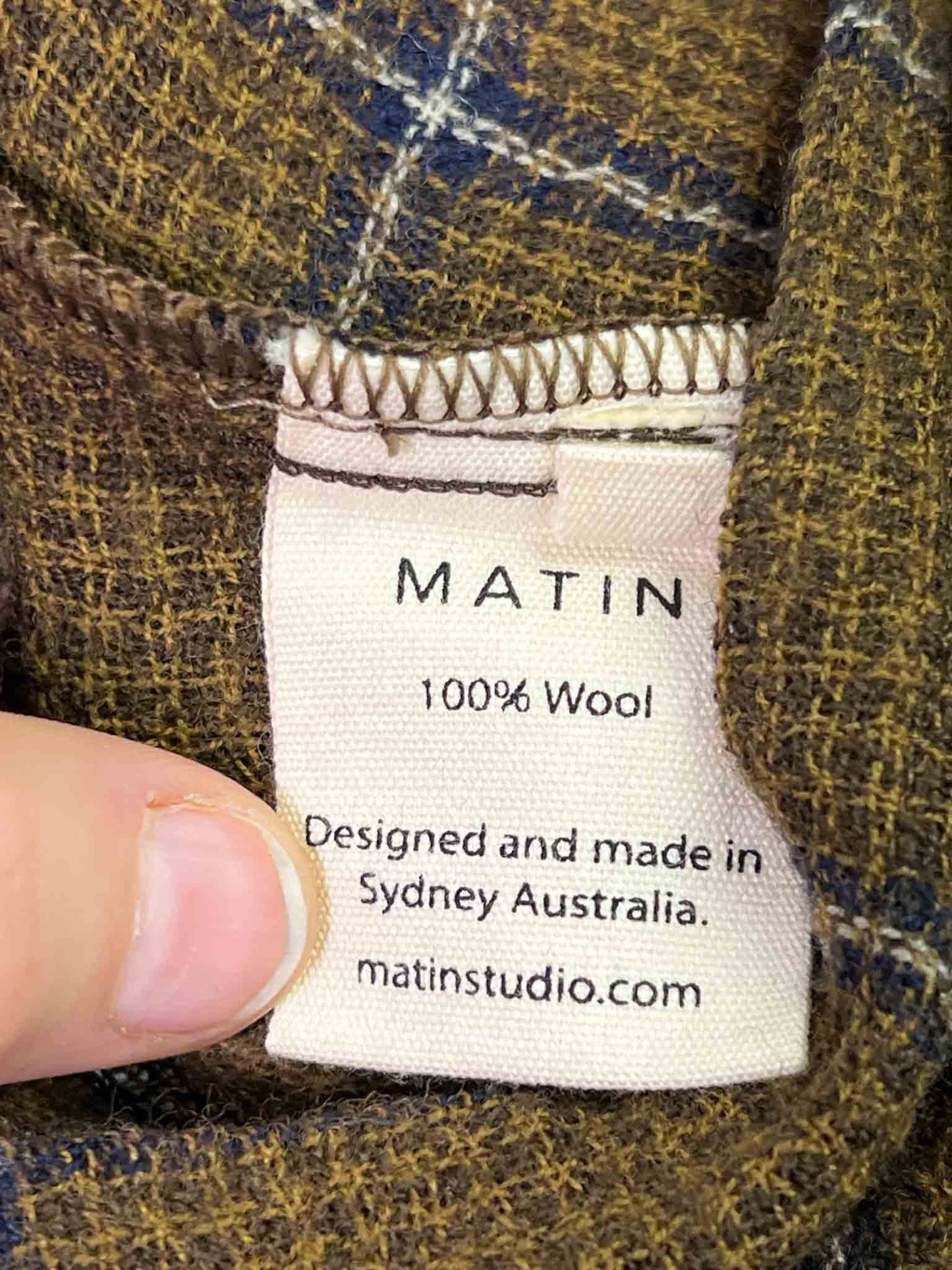 Size S | Matin Brown Wool Check Top