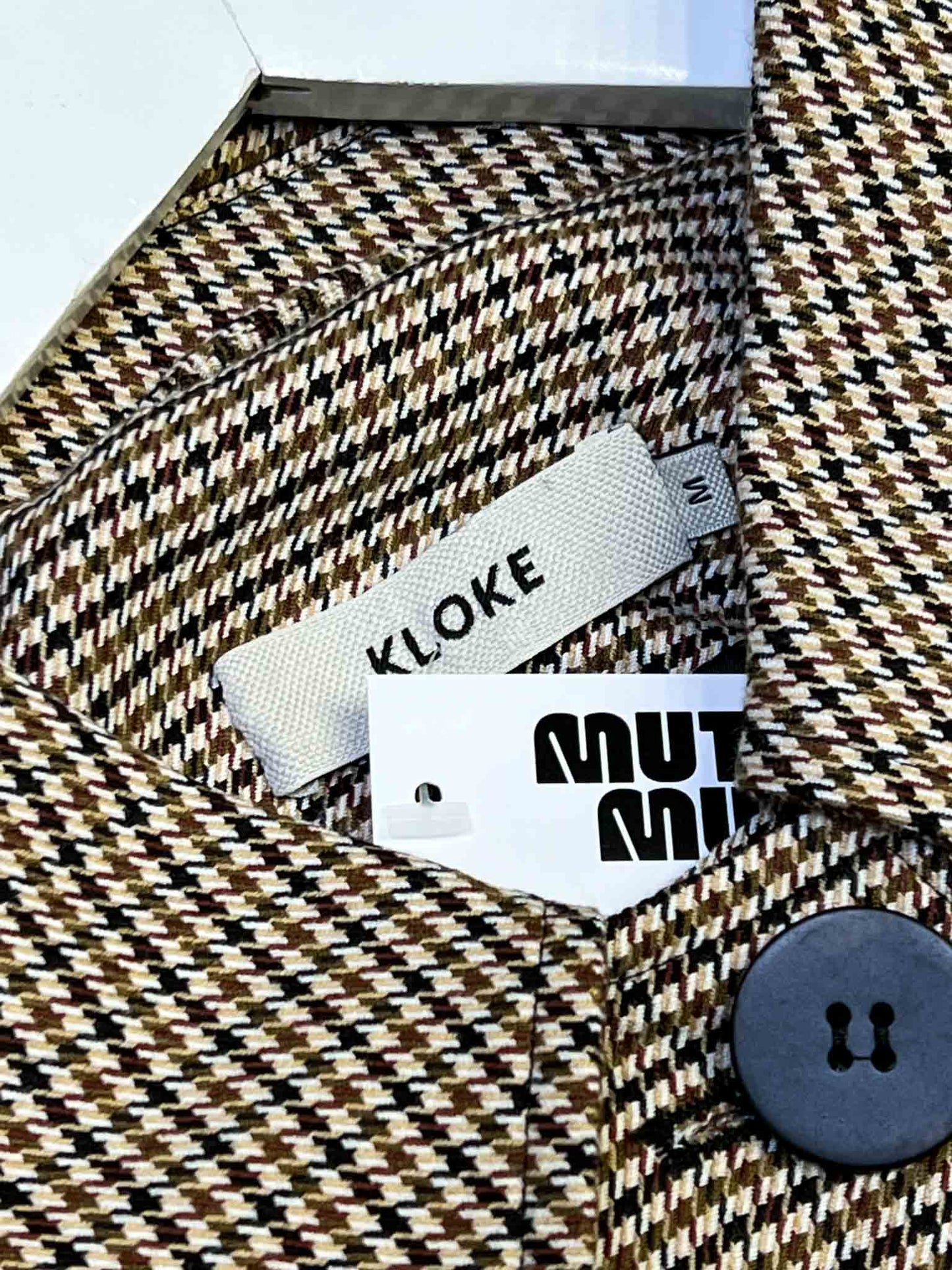 Size M | Kloke Houndstooth Button-Up Coat