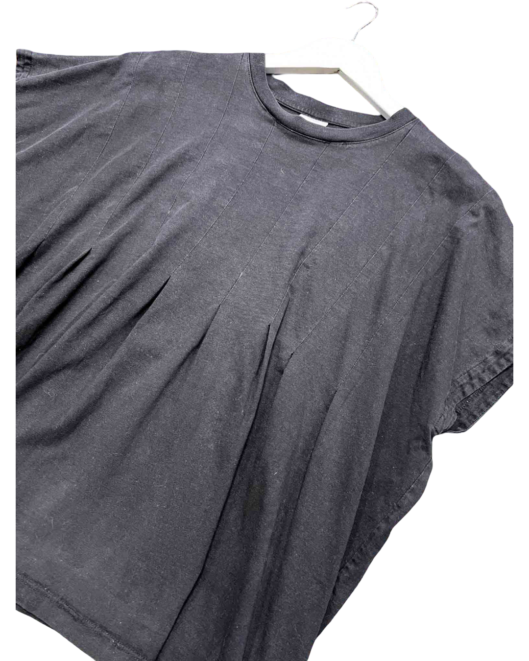 Size XL | Kowtow Black Organic Cotton Pleated T-shirt