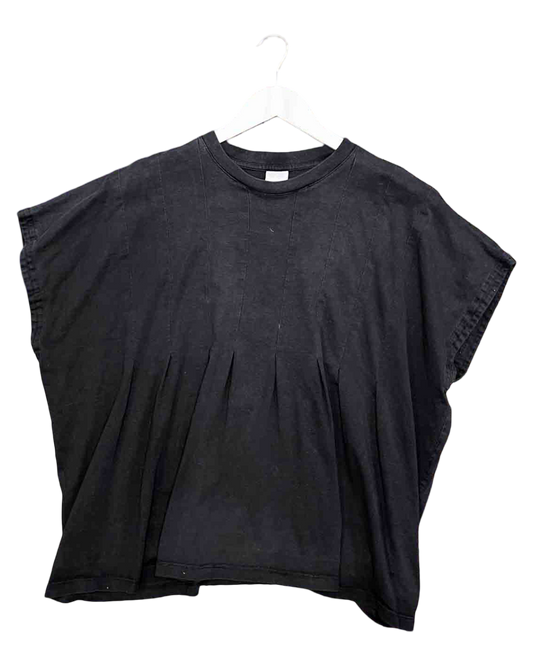Size XL | Kowtow Black Organic Cotton Pleated T-shirt