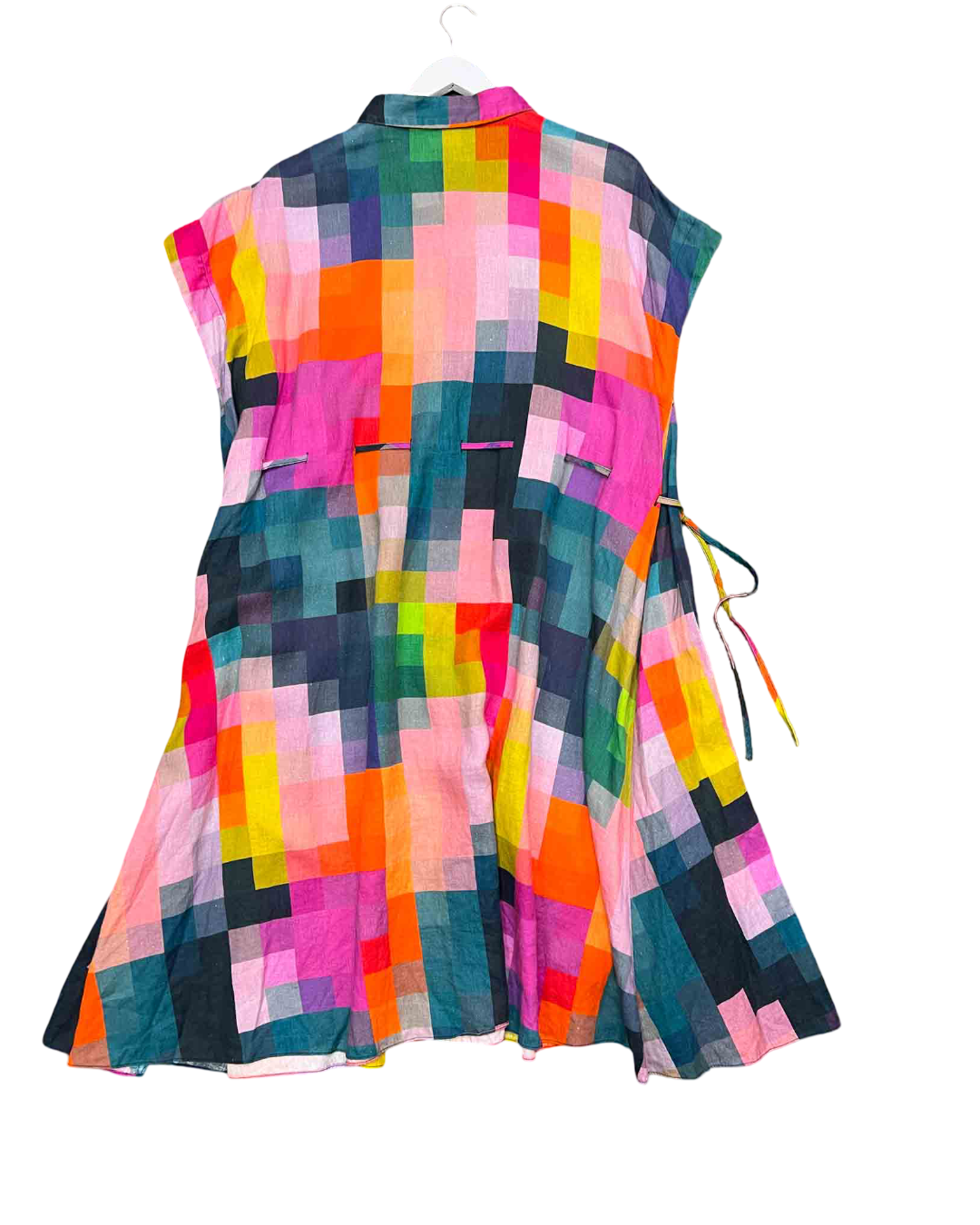 Size XL/XXL | Elk Multi Check Linen Shirt Dress