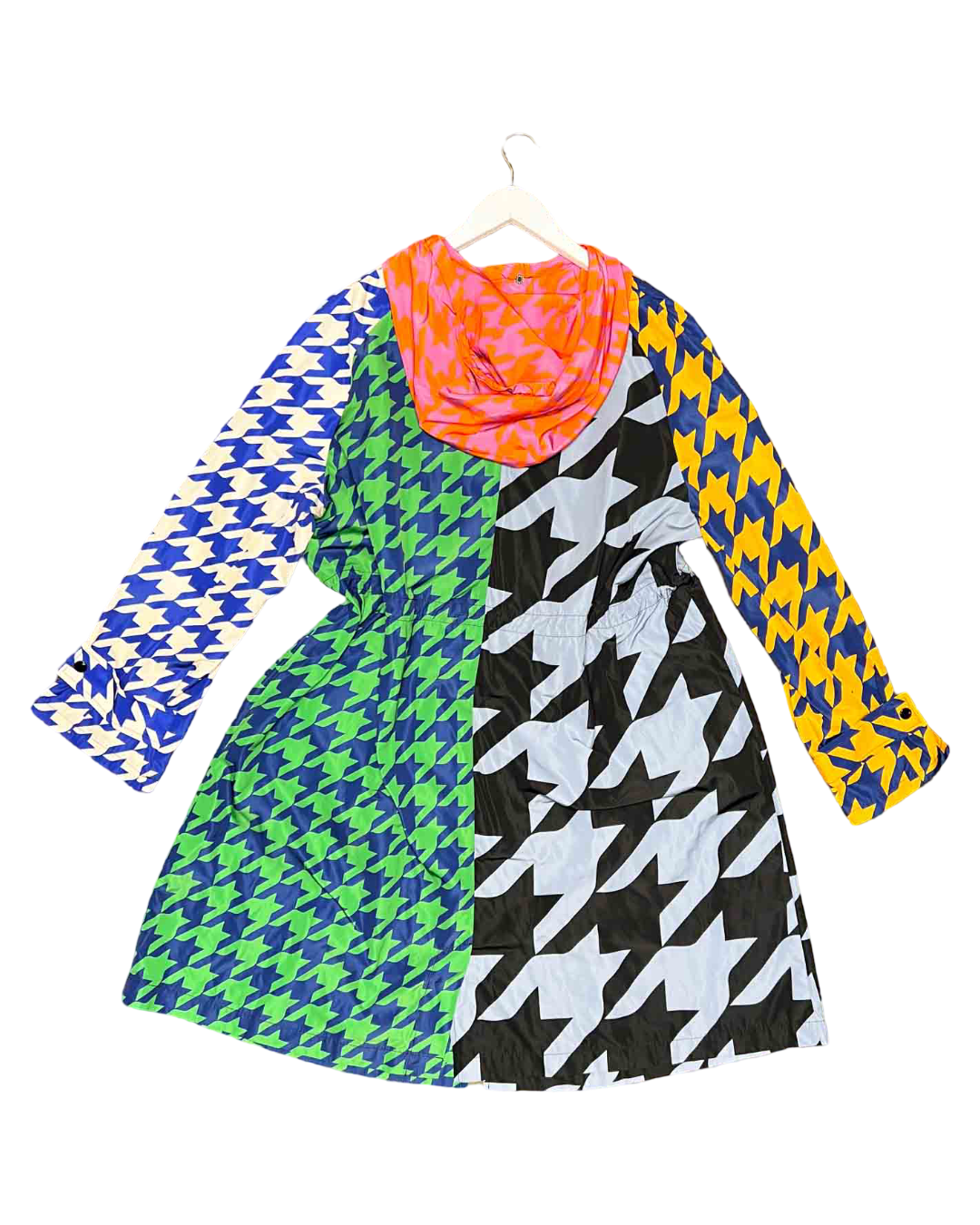 Size 14 | Gorman Panelled Houndstooth Rain Coat