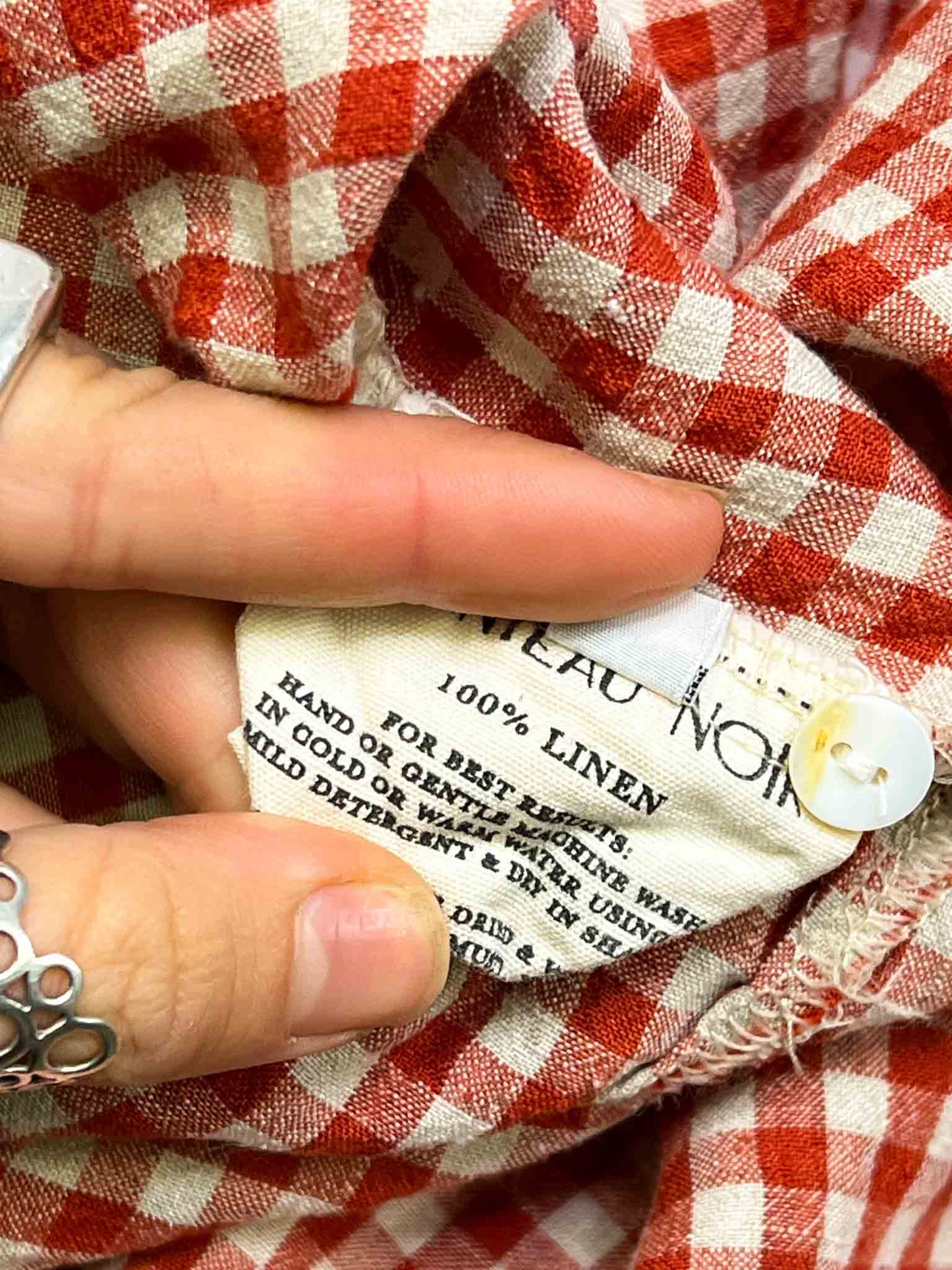 Size XS | Manteau Noir Gingham Linen Short-Sleeve Shirt