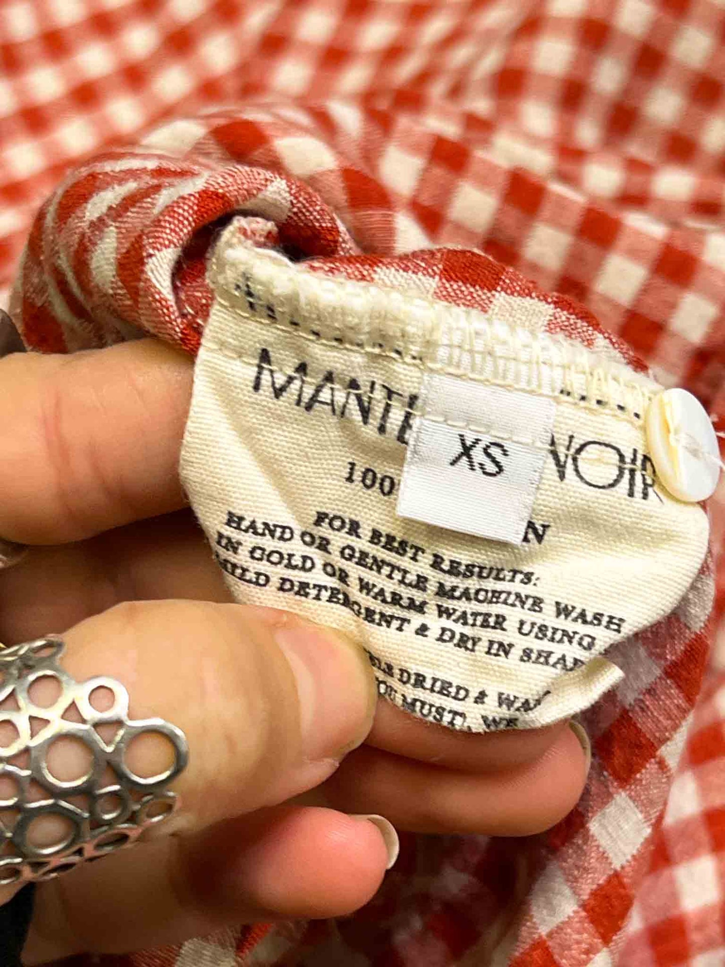 Size XS | Manteau Noir Gingham Linen Short-Sleeve Shirt