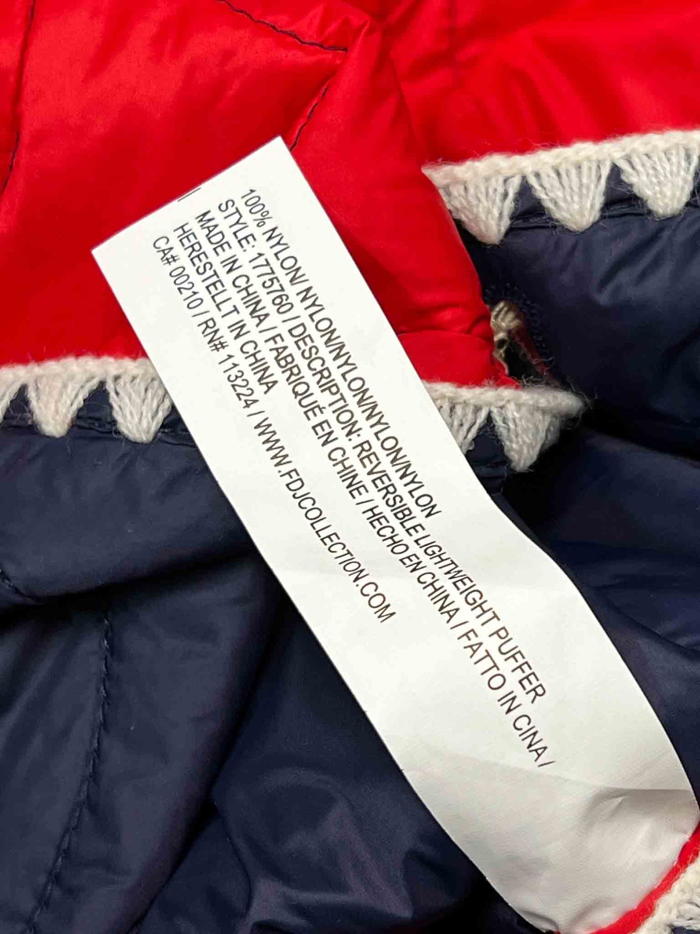 Size XS/S | FDJ Reversible Quilted Navy/Red Jacket