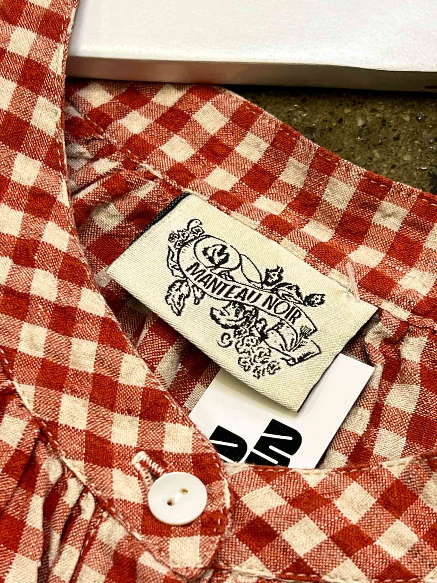 Size XS | Manteau Noir Gingham Linen Short-Sleeve Shirt