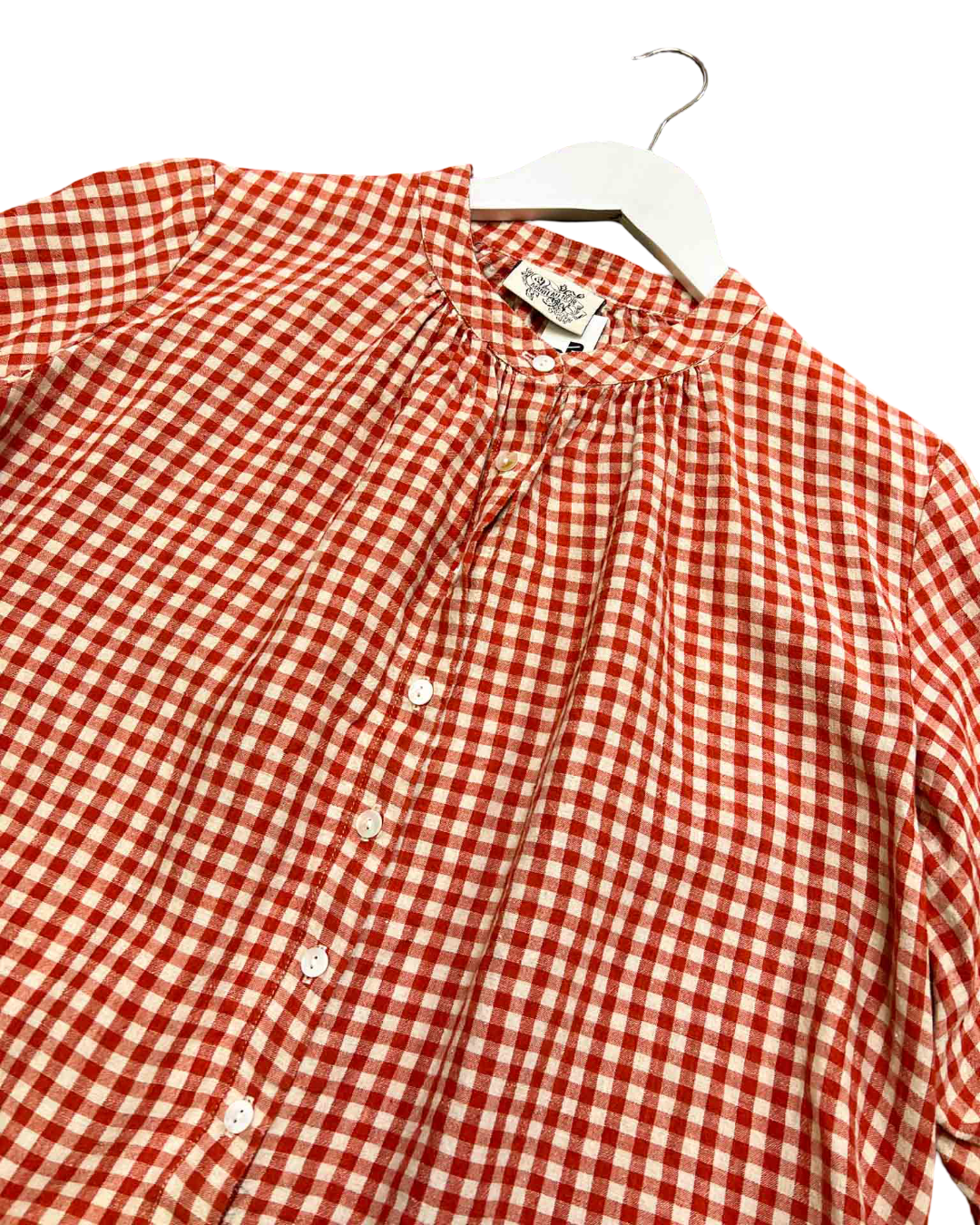 Size XS | Manteau Noir Gingham Linen Short-Sleeve Shirt